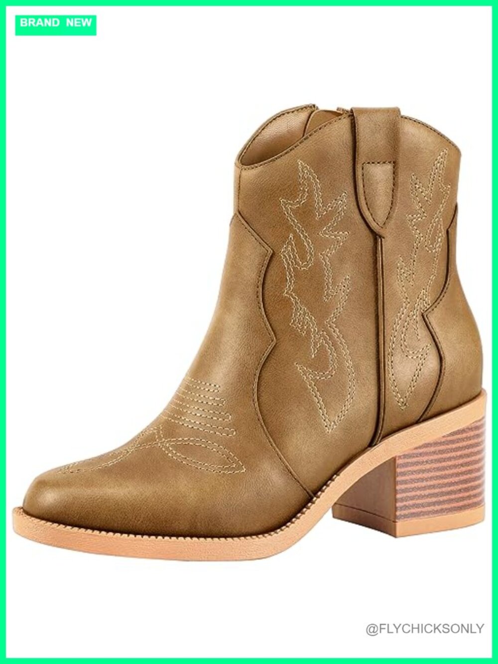 Women's Western Embroidered Cowboy Boots Round Toe Ankle Booties